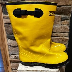 Chapin yellow work/rain Rain Boots with Black Accents men’s size 12.